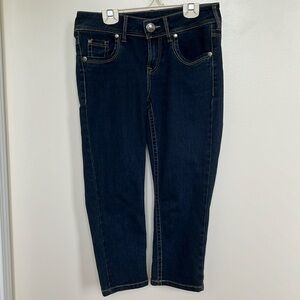 Women's Dark Blue Cropped Jeans